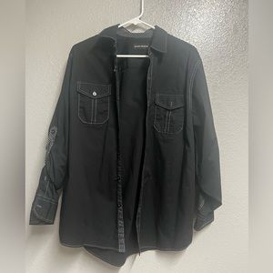 Michael Brandon Dark Gray Button Down, Medium size